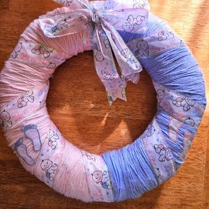 Hand Made Gender Reveal Party Wreath